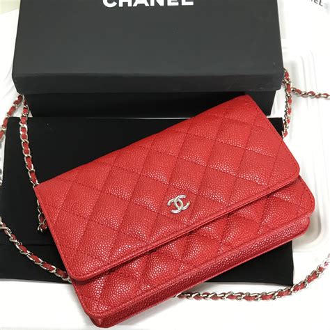 red chanel wallet on chain|chanel wallet on chain price.